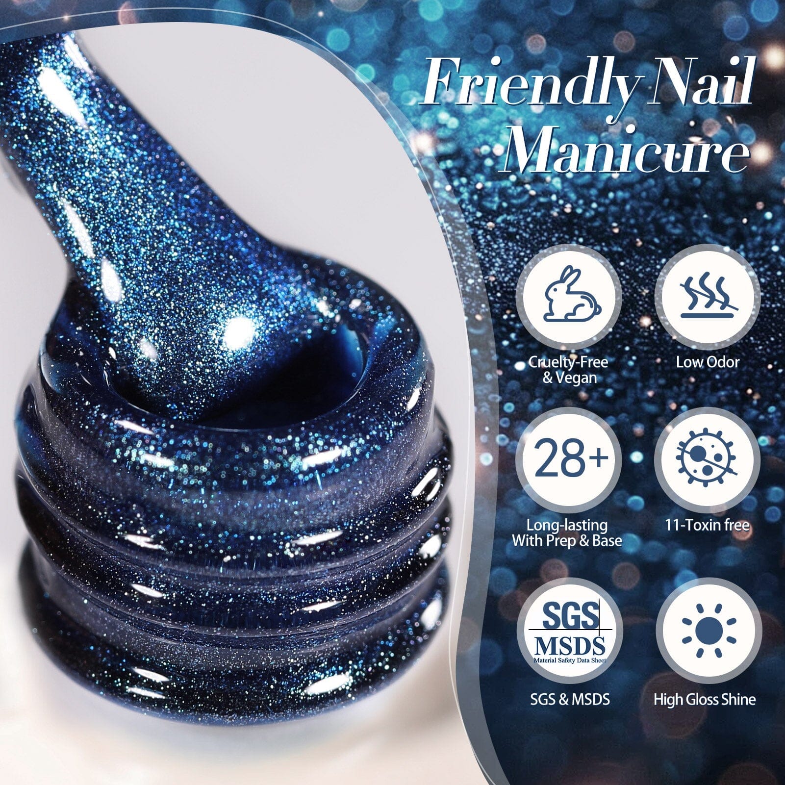 Blue Pearl Cat Magnetic Gel Polish 15ml Gel Nail Polish BORN PRETTY
