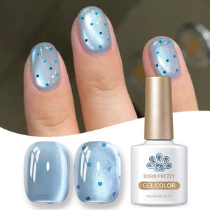 Blue Colored Cat Magnetic Gel Polish MY246 Crescent Bay 10ml Gel Nail Polish BORN PRETTY