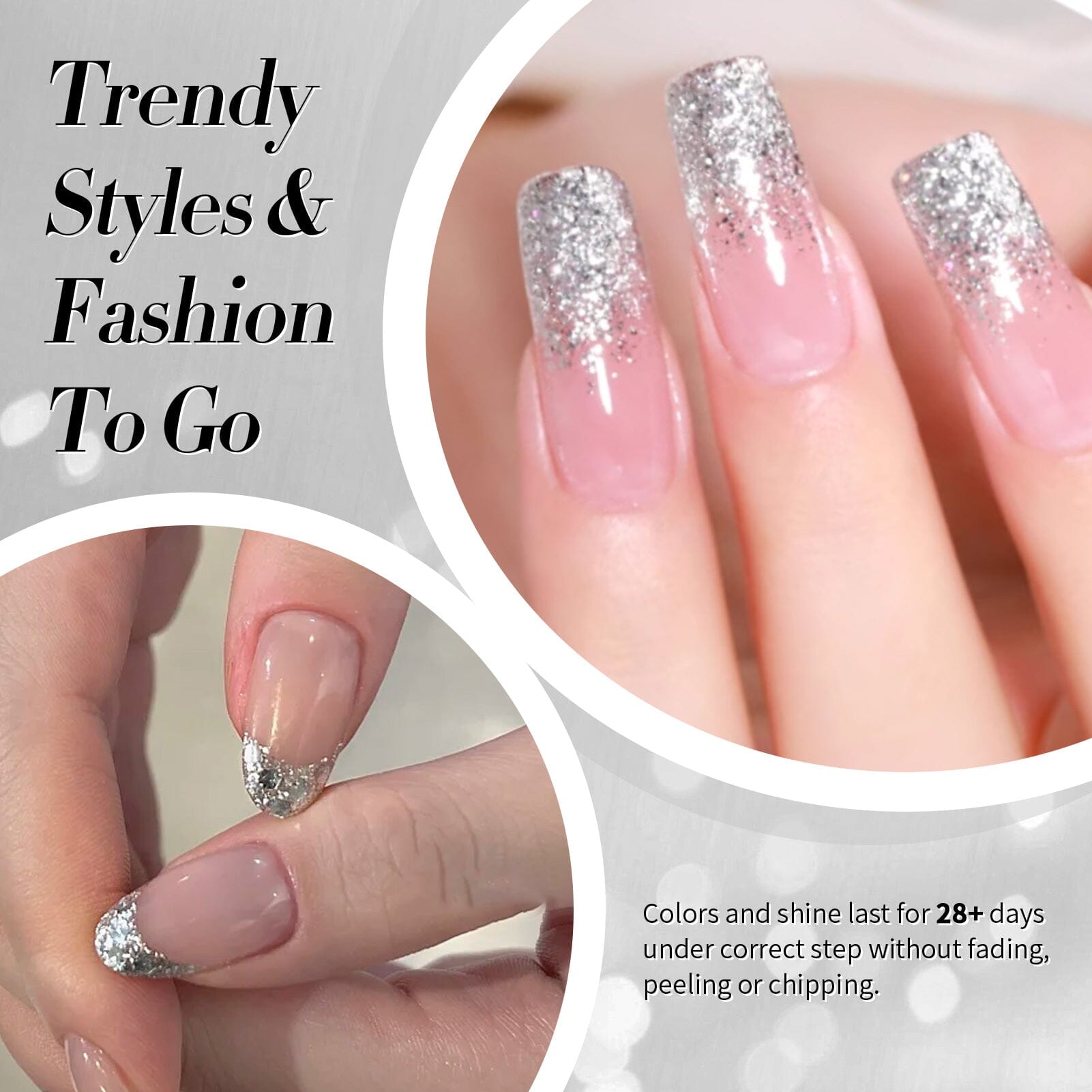 Silver Glitter Gel Polish SG22 Meteorite 15ml Gel Nail Polish BORN PRETTY