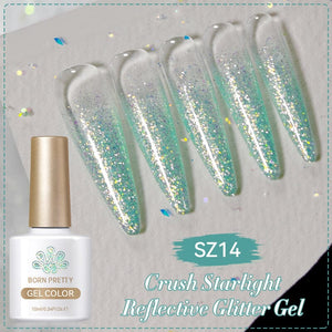 Reflective Glitter Gel Polish Crush Starlight 10ml Gel Nail Polish BORN PRETTY SZ14