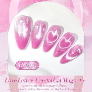 Pink Crystal Cat Magnetic Gel Polish MY274 Love Letter 15ml Gel Nail Polish BORN PRETTY