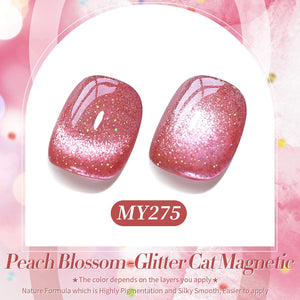 Pink Glitter Cat Magnetic Gel Polish MY275 Peach Blossom 15ml Gel Nail Polish BORN PRETTY