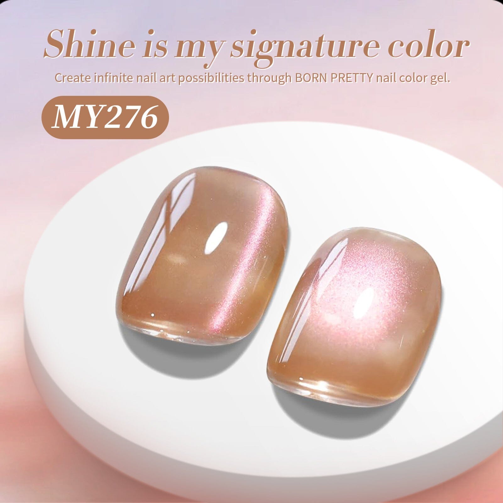 Brown Glass Cat Magnetic Gel Polish MY276 Light Vei 15ml Gel Nail Polish BORN PRETTY