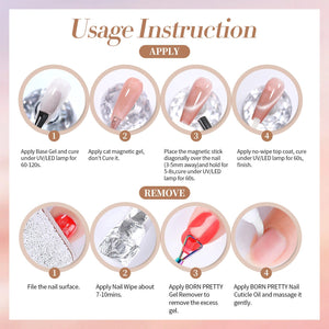 Brown Glass Cat Magnetic Gel Polish MY276 Light Vei 15ml Gel Nail Polish BORN PRETTY