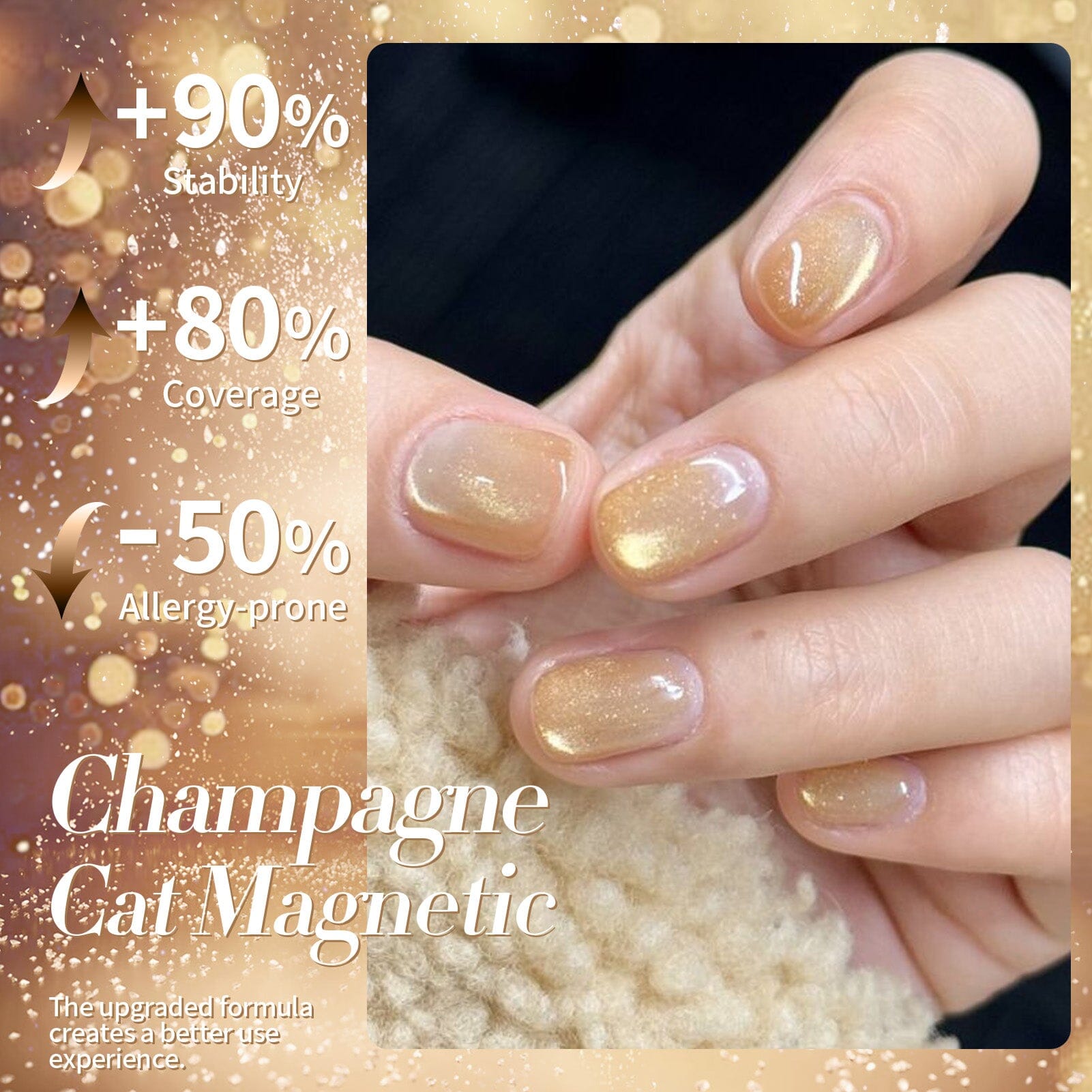 Gold Cat Magnetic Gel Polish MY277 Champagne 15ml Gel Nail Polish BORN PRETTY