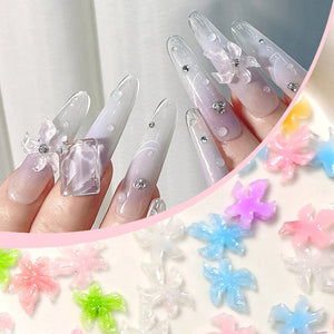 50pcs Multicolor Lily Spring 3D Nail Decorations Nail Decoration No Brand