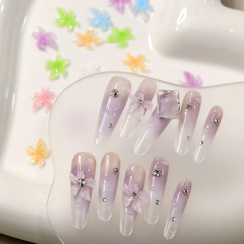 50pcs Multicolor Lily Spring 3D Nail Decorations Nail Decoration No Brand