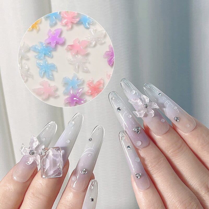 50pcs Multicolor Lily Spring 3D Nail Decorations Nail Decoration No Brand
