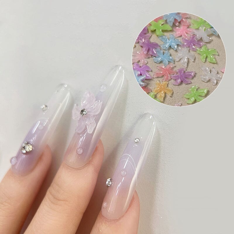50pcs Multicolor Lily Spring 3D Nail Decorations Nail Decoration No Brand