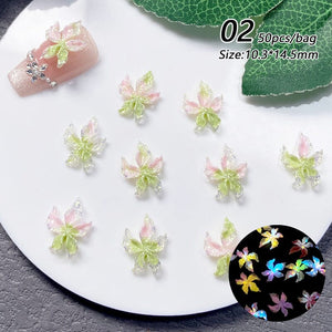 50pcs Colorful Luminous 3D Nail Decorations Resin Lily Flowers Nail Decoration No Brand 02