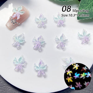 50pcs Colorful Luminous 3D Nail Decorations Resin Lily Flowers Nail Decoration No Brand 08