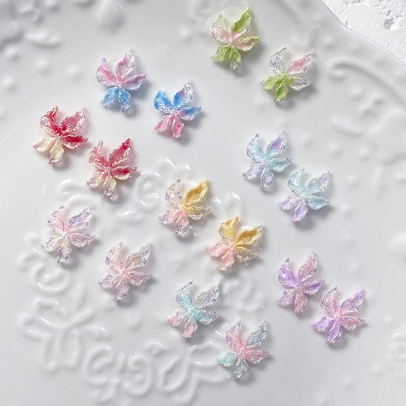 50pcs Colorful Luminous 3D Nail Decorations Resin Lily Flowers Nail Decoration No Brand