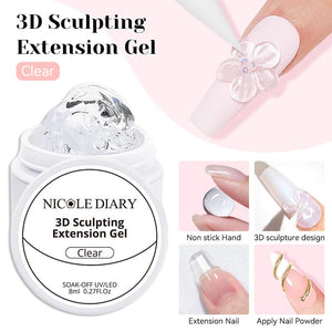 3D Sculpting Extension Gel 8ml Extension Nail Gel NICOLE DIARY Clear