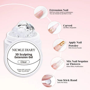 3D Sculpting Extension Gel 8ml Extension Nail Gel NICOLE DIARY