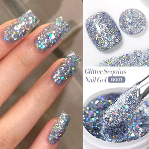 Glitter Sequins Nail Gel 7ml Gel Nail Polish LILYCUTE