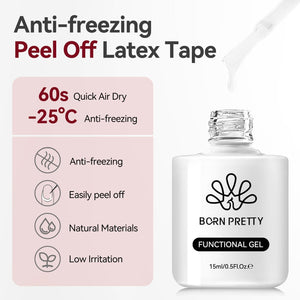 White Peel Off Latex Tape Anti-Freezing 15ml Gel Nail Polish BORN PRETTY