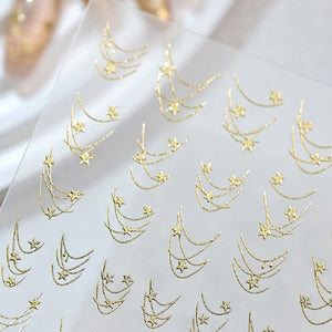 French Star Lines Glitter 3D Nail Sticker Nail Sticker No Brand