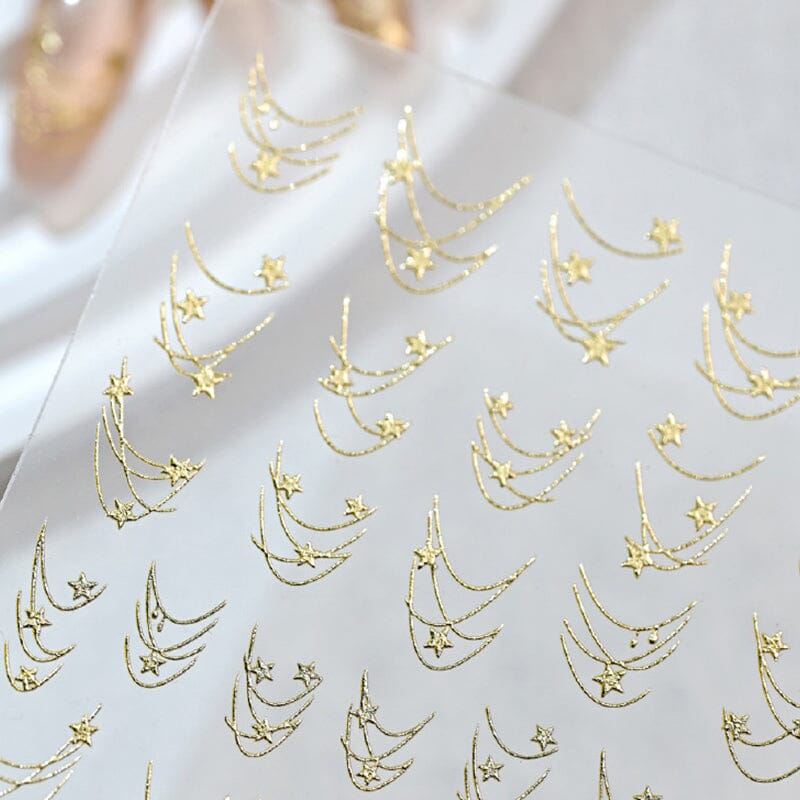 French Star Lines Glitter 3D Nail Sticker Nail Sticker No Brand