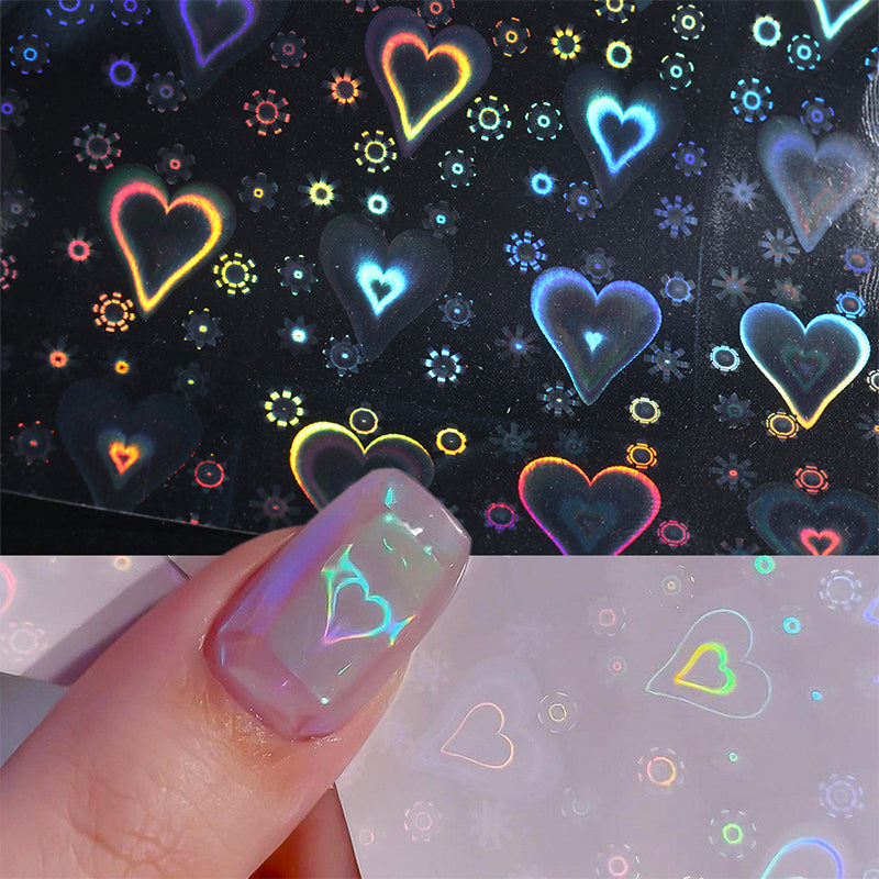 Colorful Heart 3D Nail Sticker