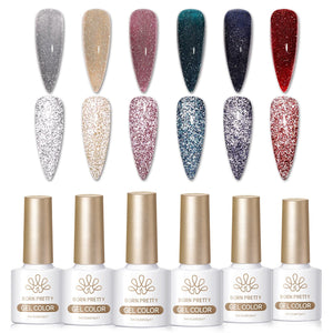 6 Colors Reflective Gel T18 Sunset Limited 7ml Gel Nail Polish BORN PRETTY