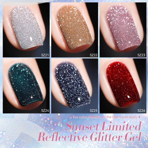 6 Colors Reflective Gel T18 Sunset Limited 7ml Gel Nail Polish BORN PRETTY