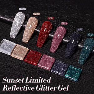 6 Colors Reflective Gel T18 Sunset Limited 7ml Gel Nail Polish BORN PRETTY