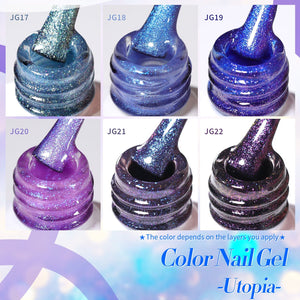 6 Colors Glitter Gel Polish Set T19 Utopia 7ml Gel Nail Polish BORN PRETTY
