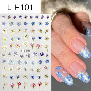 Flowers 3D Nail Sticker L-H Series Clearance No Brand L-H101