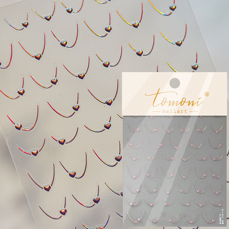 Heart 5D Nail Sticker to5010 Pink