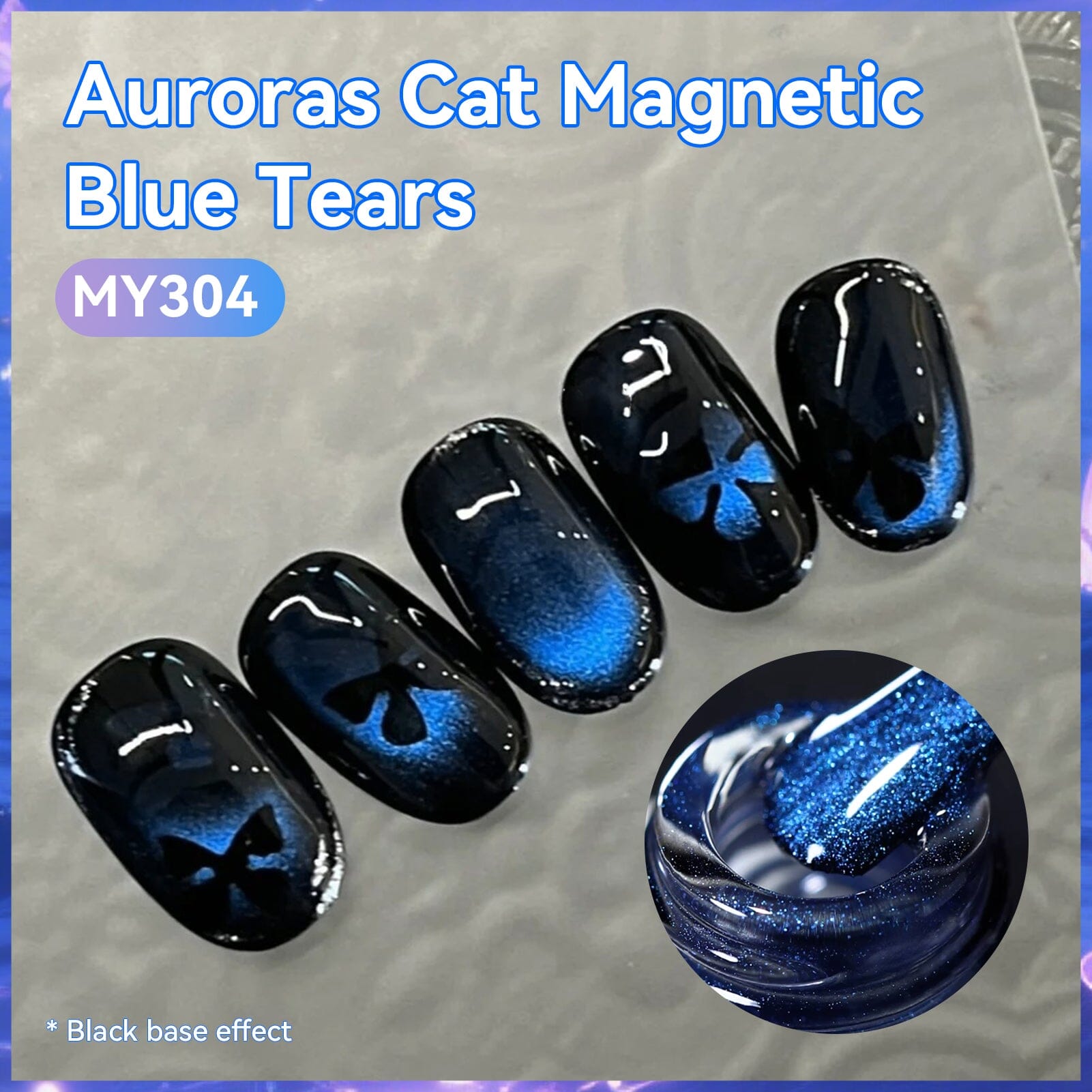 Aurora Cat Magnetic Gel Polish MY304 Blue Tears 15ml Gel Nail Polish BORN PRETTY