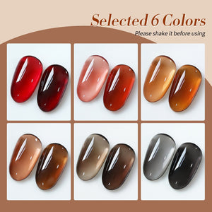6 Colors Jelly Gel J08 Autumn Ember 7ml Gel Nail Polish BORN PRETTY