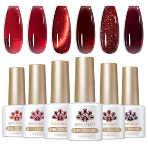 6 Colors Jelly Gel J09 Scarlet Muse 7ml Gel Nail Polish BORN PRETTY