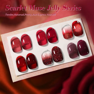 6 Colors Jelly Gel J09 Scarlet Muse 7ml Gel Nail Polish BORN PRETTY