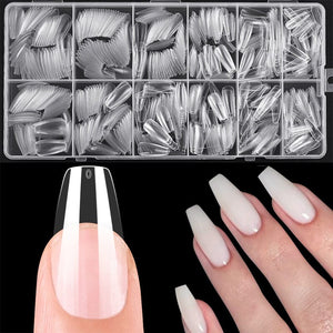 600pcs Coffin Transparent False Nail Tips Nail Tips No Brand