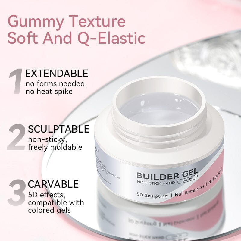No Stick Hand Builder Gel Clear #01 60g HEMA FREE Extension Nail Gel BORN PRETTY