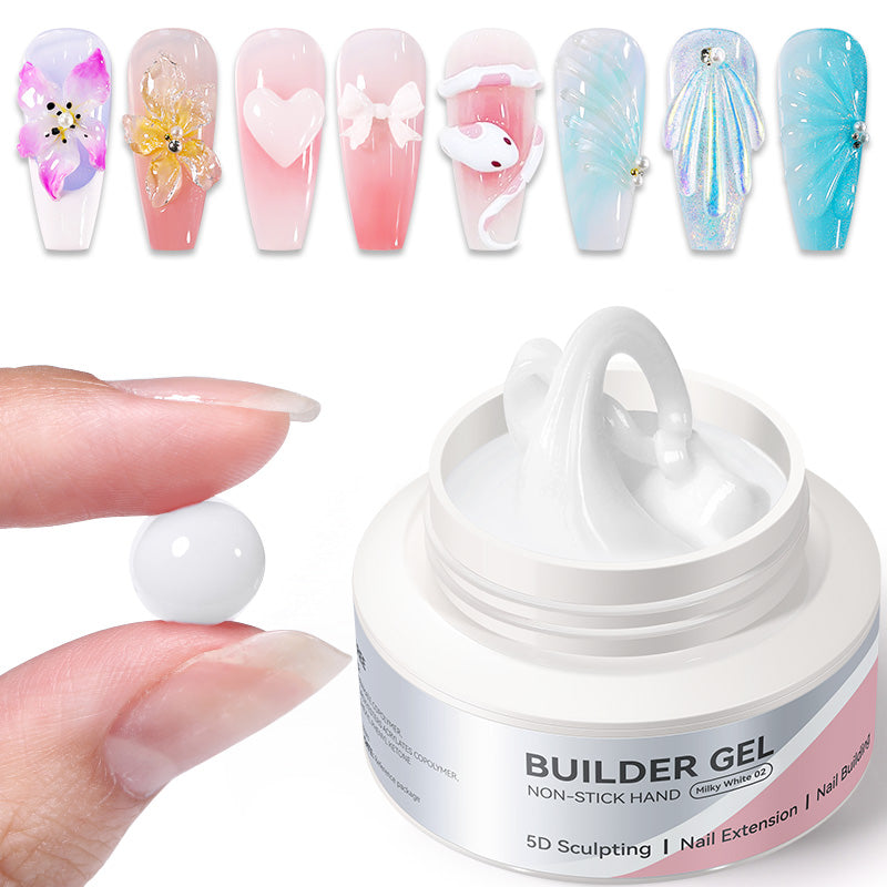 No Stick Hand Builder Gel Milky White #02 60g HEMA FREE