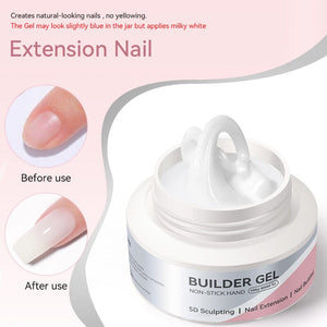 No Stick Hand Builder Gel Milky White #02 60g HEMA FREE Extension Nail Gel BORN PRETTY