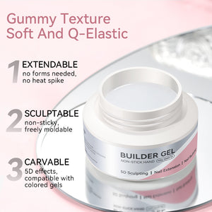 No Stick Hand Builder Gel Milky White #02 60g HEMA FREE Extension Nail Gel BORN PRETTY