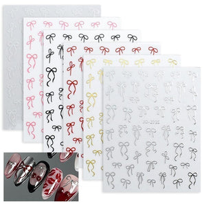 Gold Bowknot 3D Self Adhesive Nail Stickers Nail Art No Brand