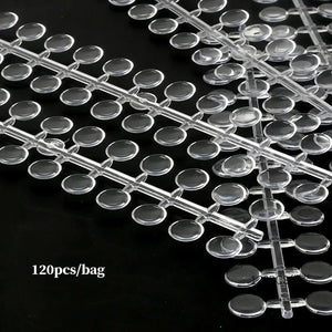 120pcs Round Transparent Display False Nail Tips Nail Tips No Brand