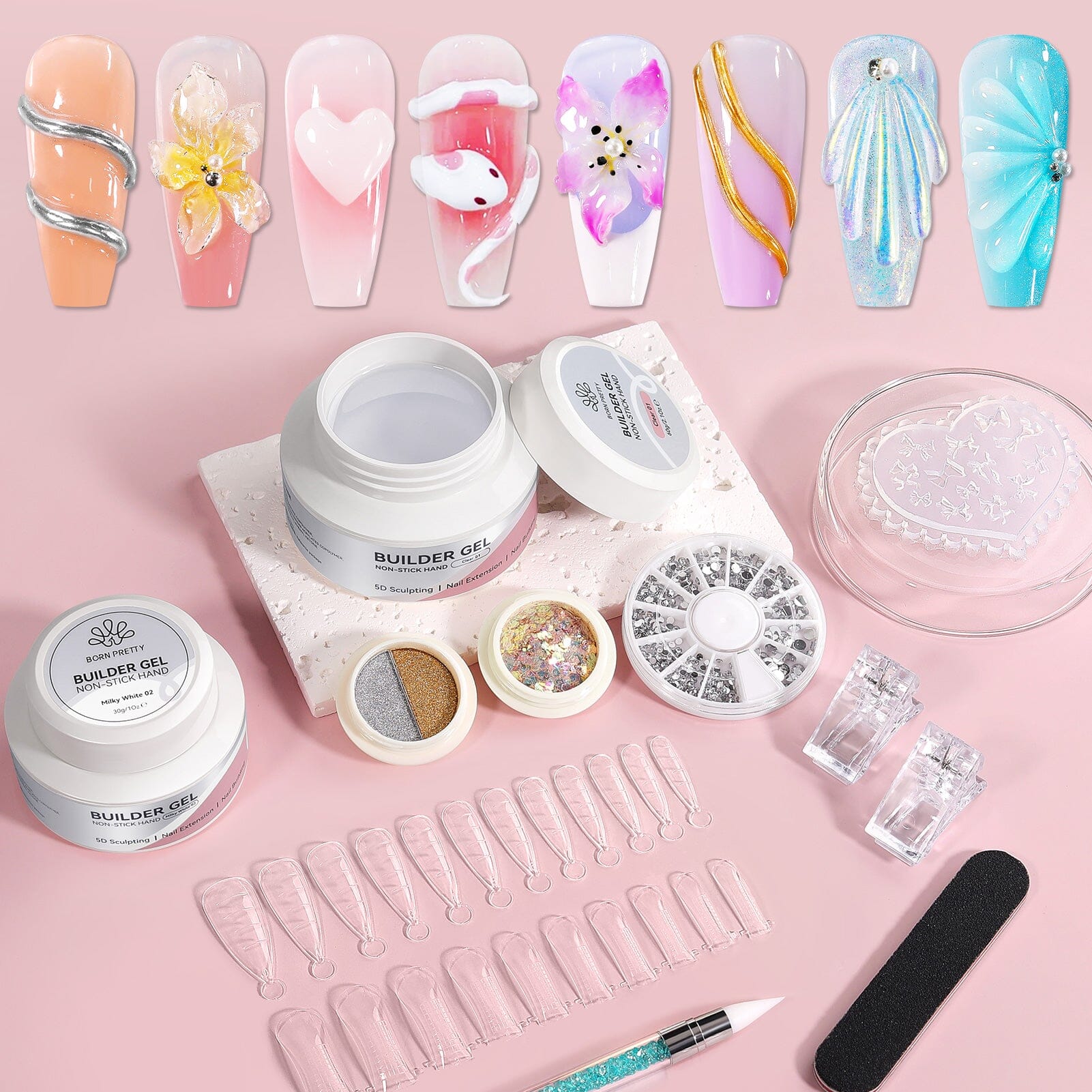 Non Stick Hand Extension Nail Kit Sets & Kits BORN PRETTY