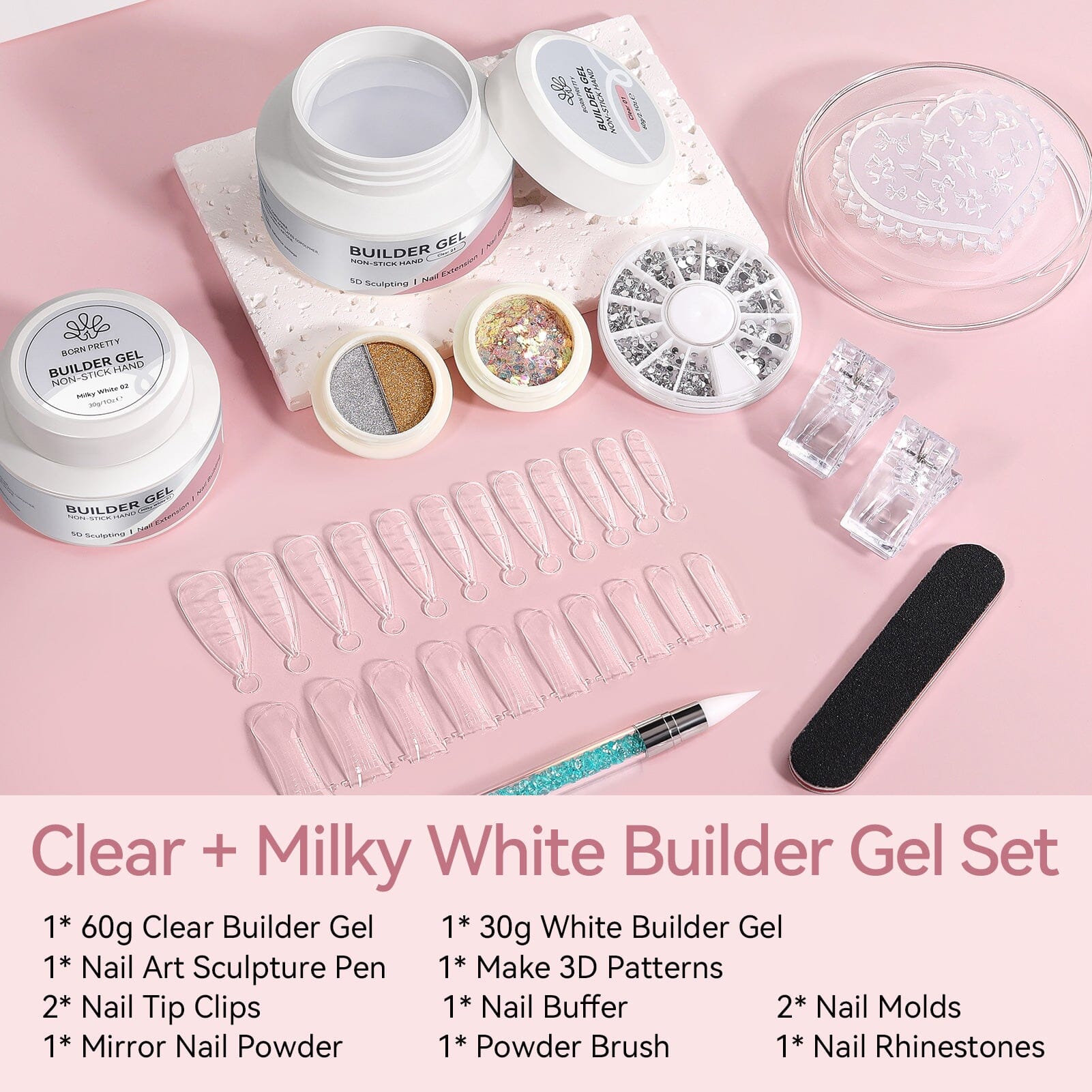 Non Stick Hand Extension Nail Kit Sets & Kits BORN PRETTY