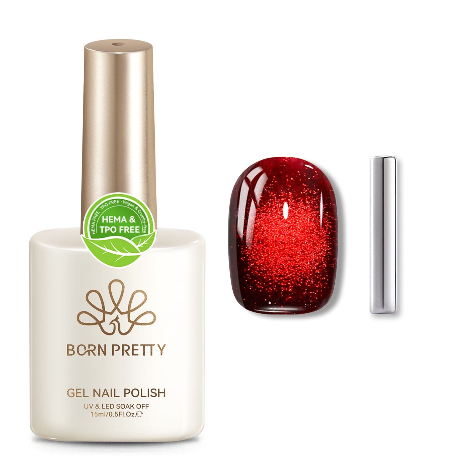 Crystal Cat Magnetic Gel MY154 Red Spider Lily 15ml HEMA/TPO FREE Gel Nail Polish BORN PRETTY