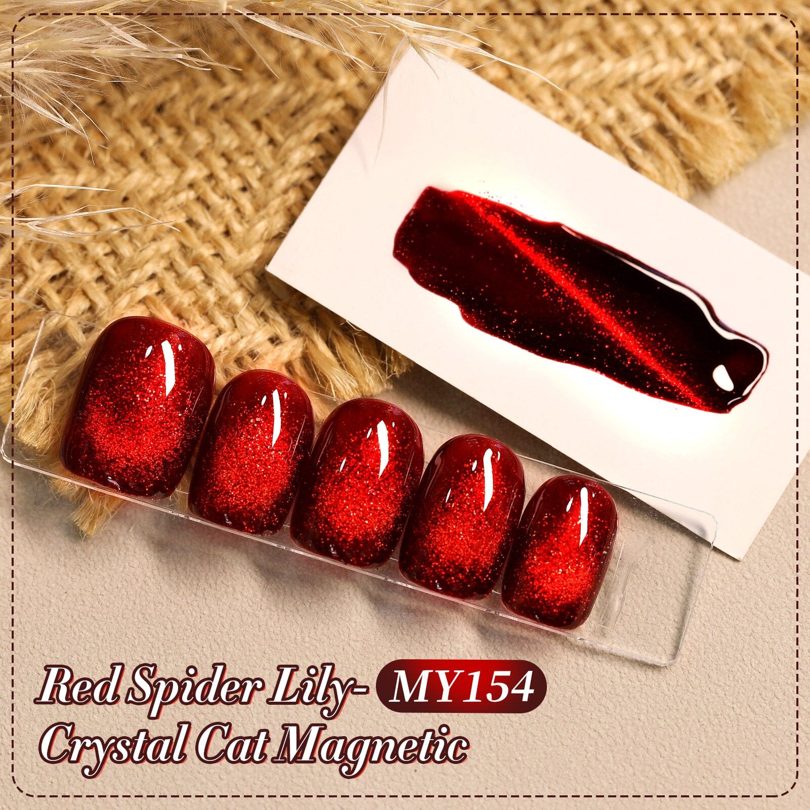 Crystal Cat Magnetic Gel MY154 Red Spider Lily 15ml HEMA/TPO FREE Gel Nail Polish BORN PRETTY