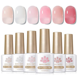 6 Colors Jelly Gel Polish Set 7ml Gel Nail Polish BORN PRETTY J12 Pink Lava
