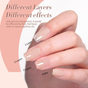 6 Colors Jelly Gel J15 Bare Tea 7ml Gel Nail Polish BORN PRETTY