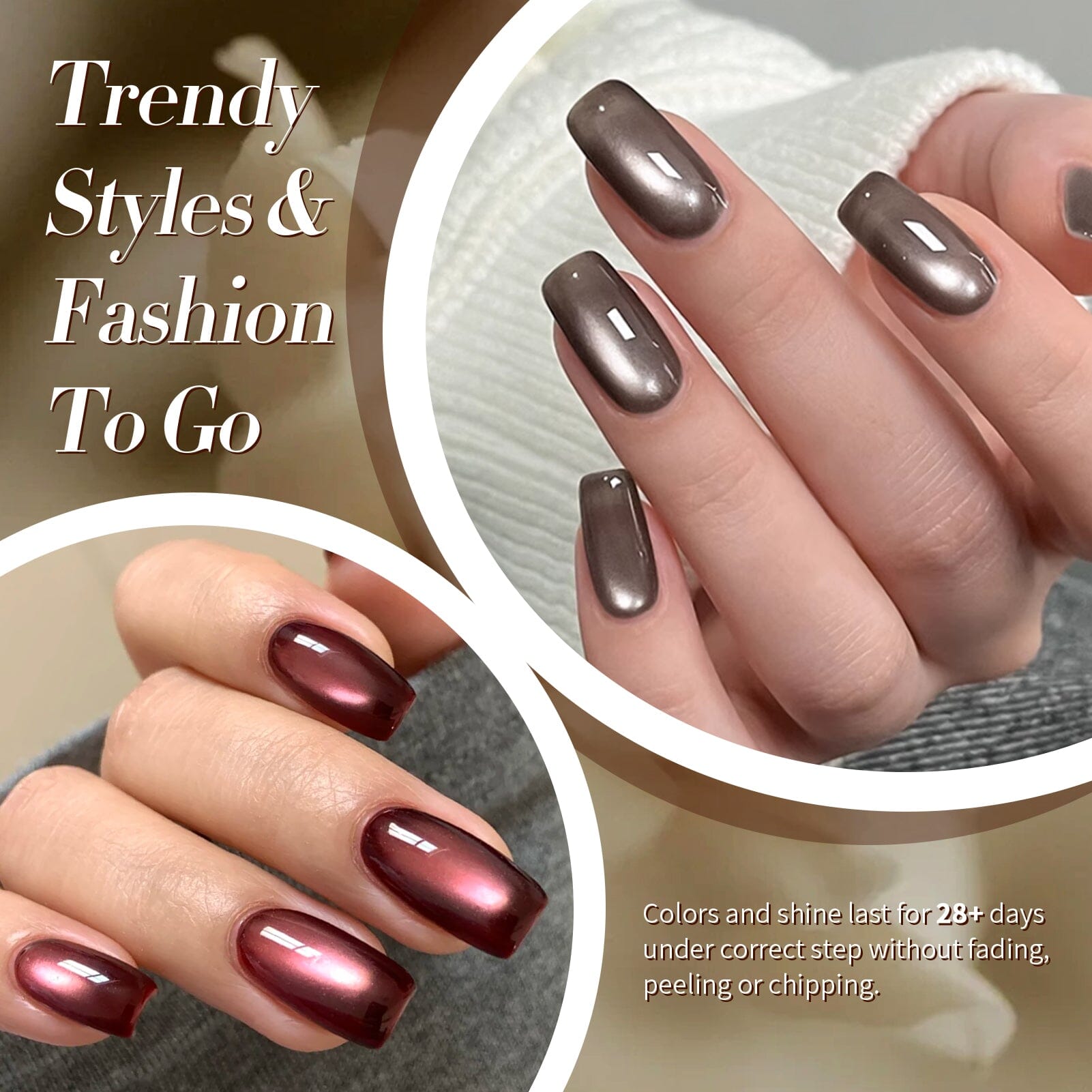 6 Colors Glass Cat Magnetic Gel Polish Set M11 Obsidian Ode 7ml Gel Nail Polish BORN PRETTY