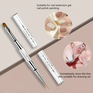 UV Gel & Liner Dual Ended Nail Brush Tools & Accessories No Brand