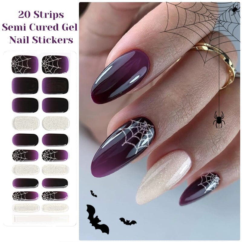 20 Tips Halloween Semi-Cured Gel Nail Strips NC240317 Nail Sticker Harunouta