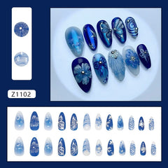 24pcs Z1102 Almond Press on Nails Nail Tips No Brand
